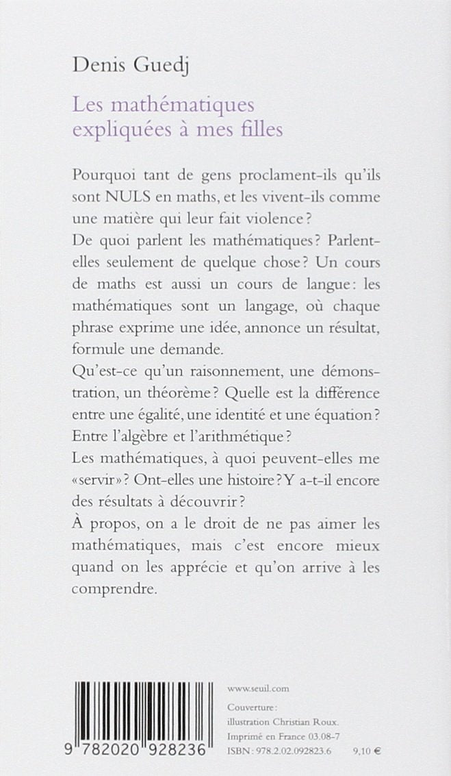 Dos du livre Les maths expliquées à mes filles (2008)