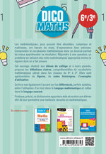 Dos du livre Dico Maths - Collège 6e / 3e
