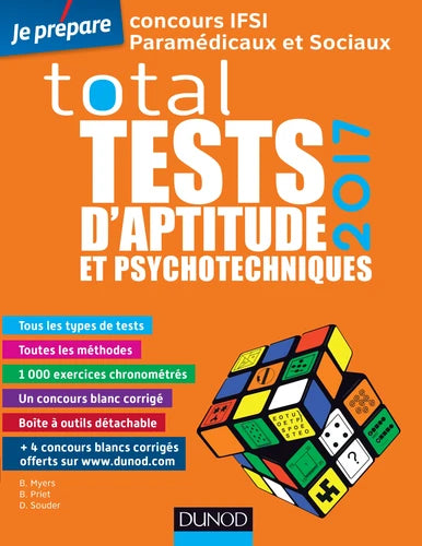 Couverture du livre Total tests d'aptitude et psychotechniques - Concours IFSI paramédicaux et sociaux de Bernard Myers