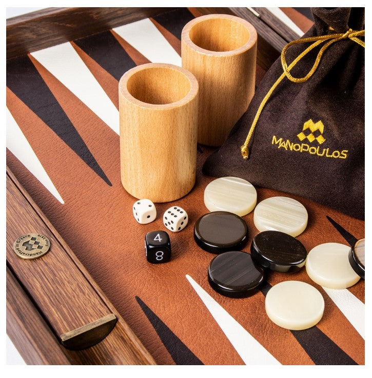 BACKGAMMON CUIR SYNT CHAMPAGNE 48CM