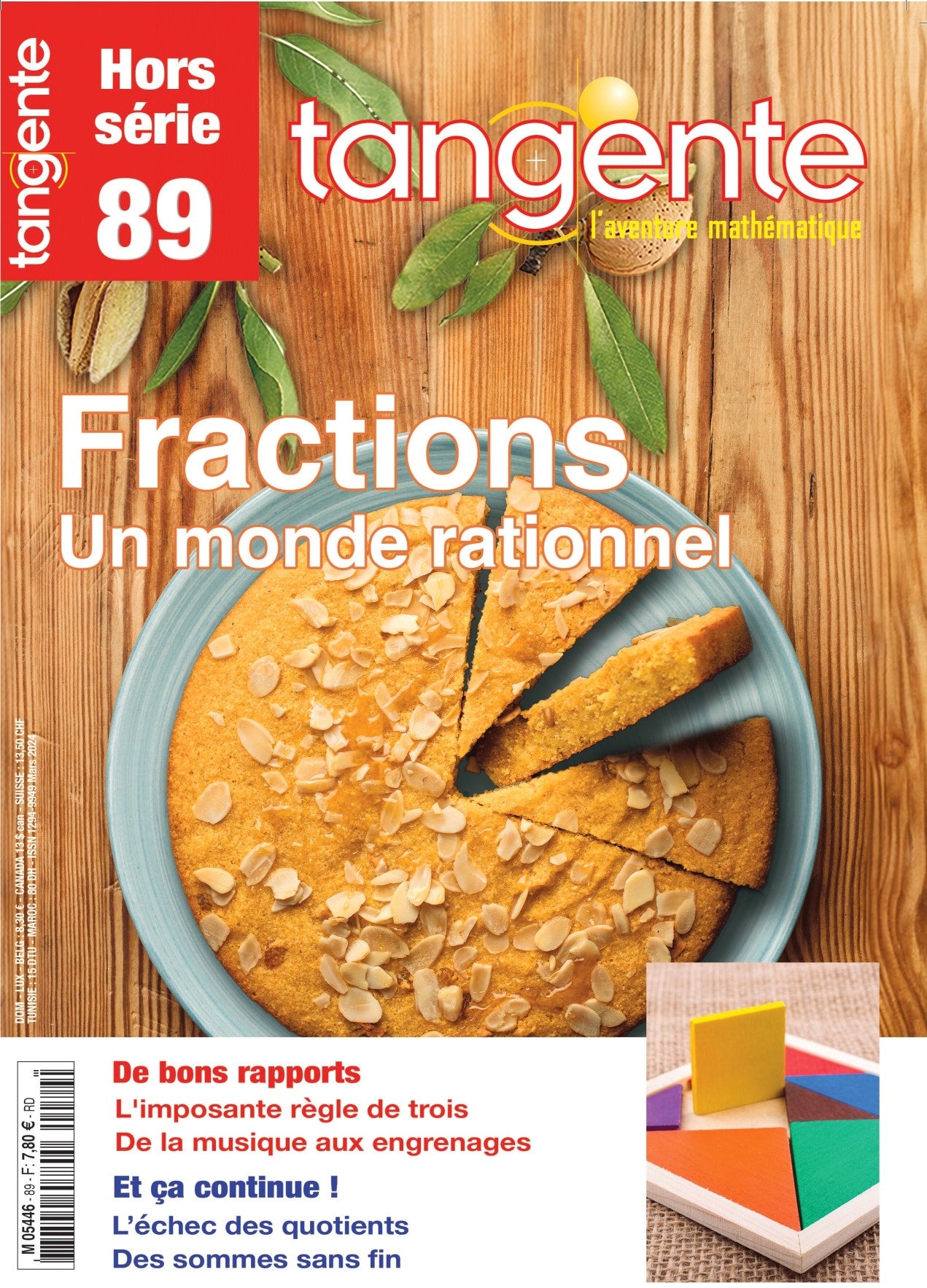 Couverture du magazine Tangente Hors-Série Thématique 89 - Fractions, un monde rationnel