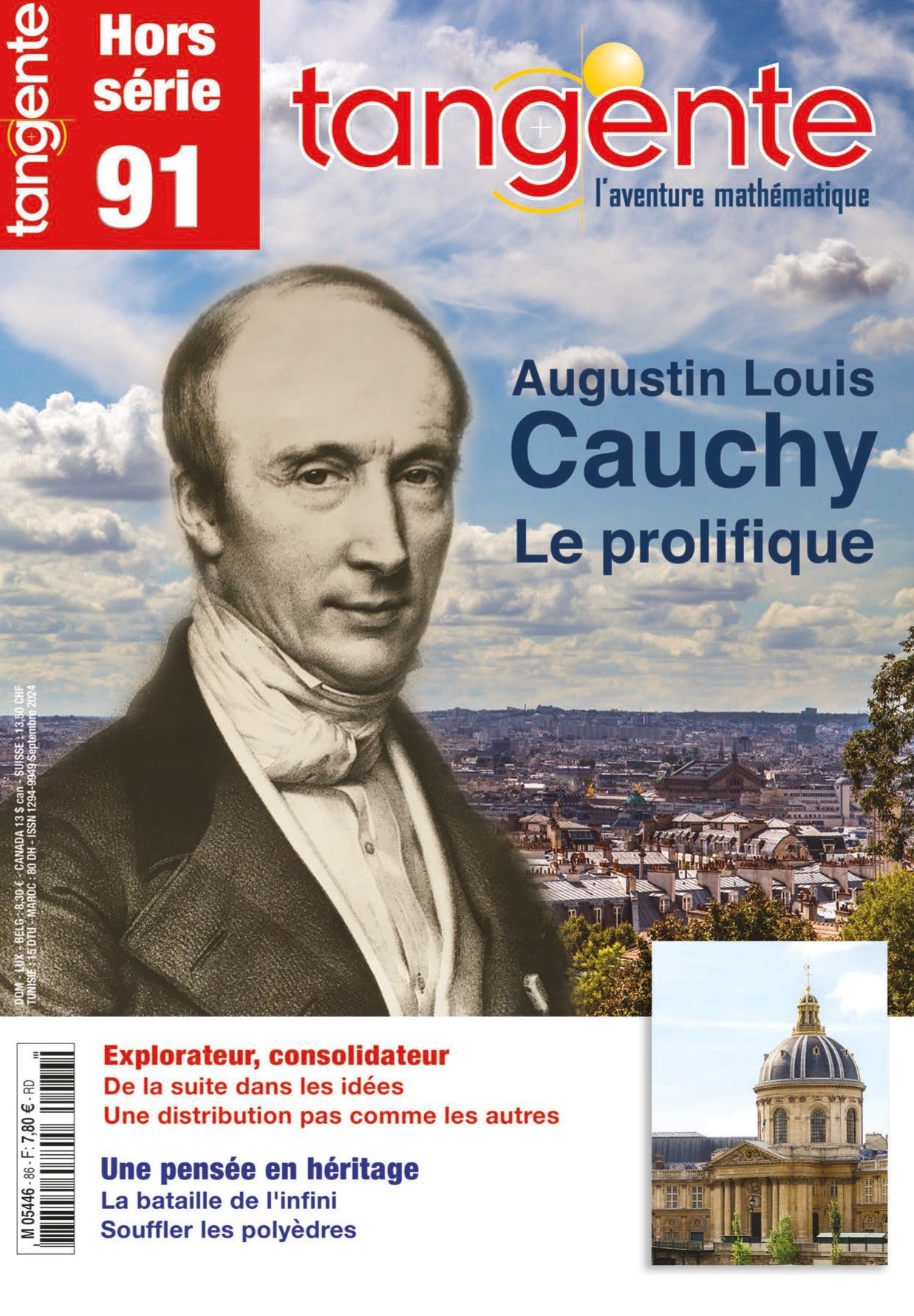 Couverture du magazine Tangente Hors-Série Thématique 91 - Augustin Louis CAUCHY Le prolifique