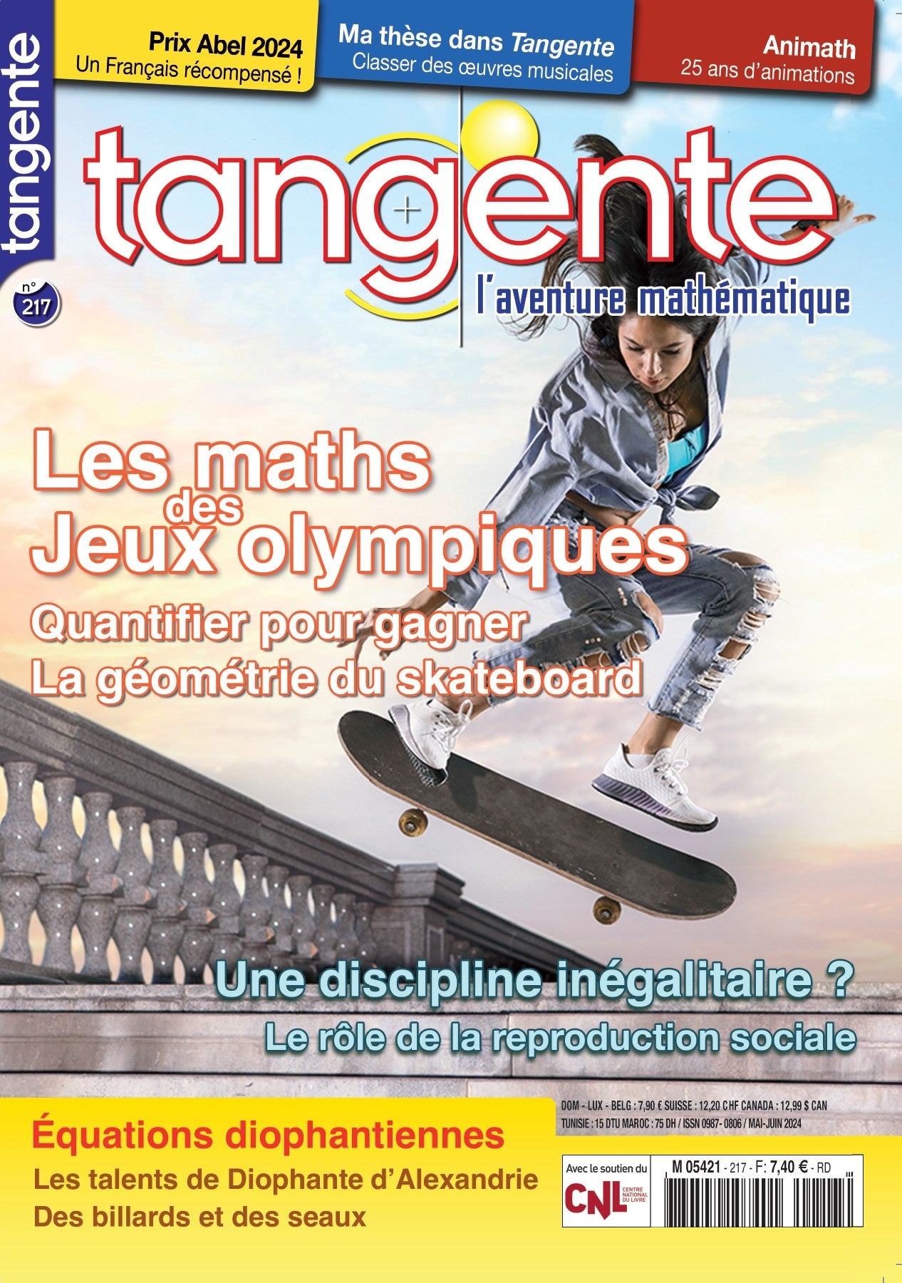 Couverture du magazine Numéro 217 Tangente magazine - Les maths des jeux olympiques