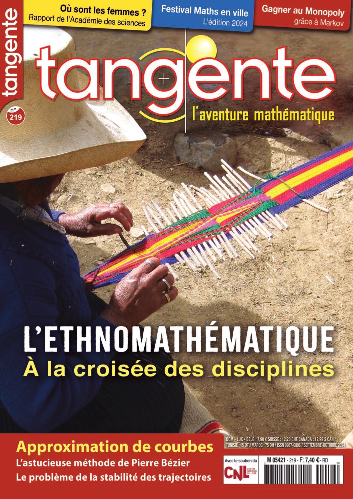 Couverture du livre Tangente 219 - L'ethnomathématique, à la croisée des disciplines