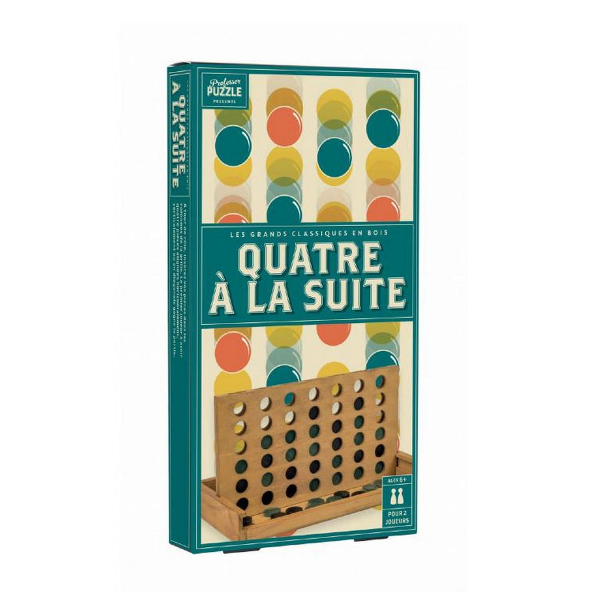 Jeu Quatre à la Suite en bois vintage avec son plateau pliable et ses pièces