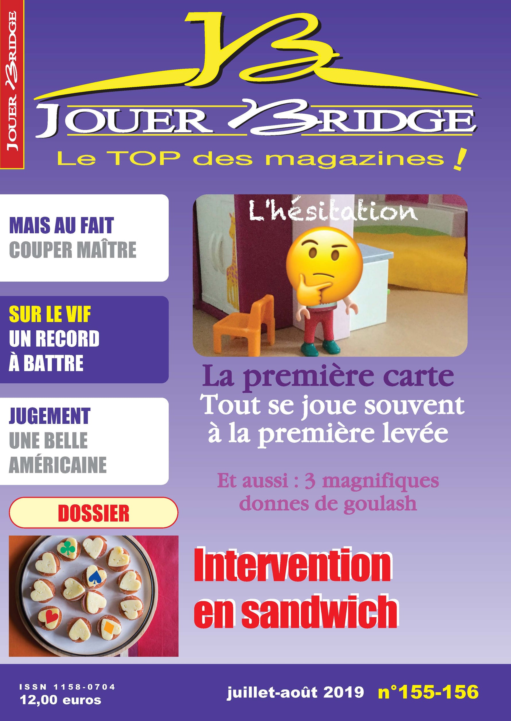 Couverture du magazine Numéro 155/156 Jouer Bridge -  La première carte du mort