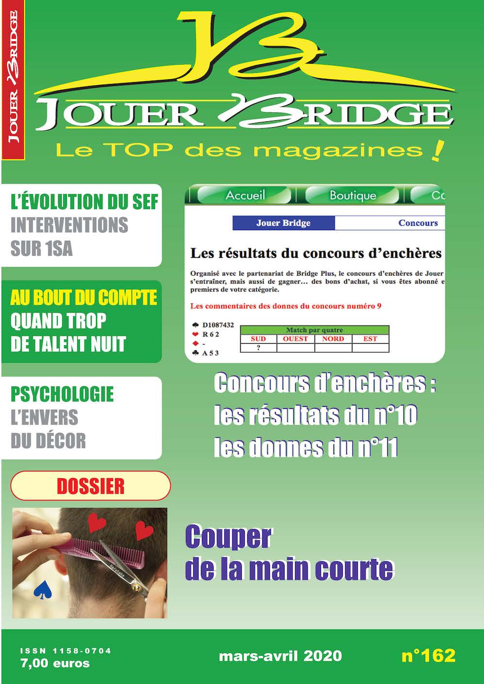 Couverture du magazine Numéro 162 Jouer Bridge -   Couper de la main courte