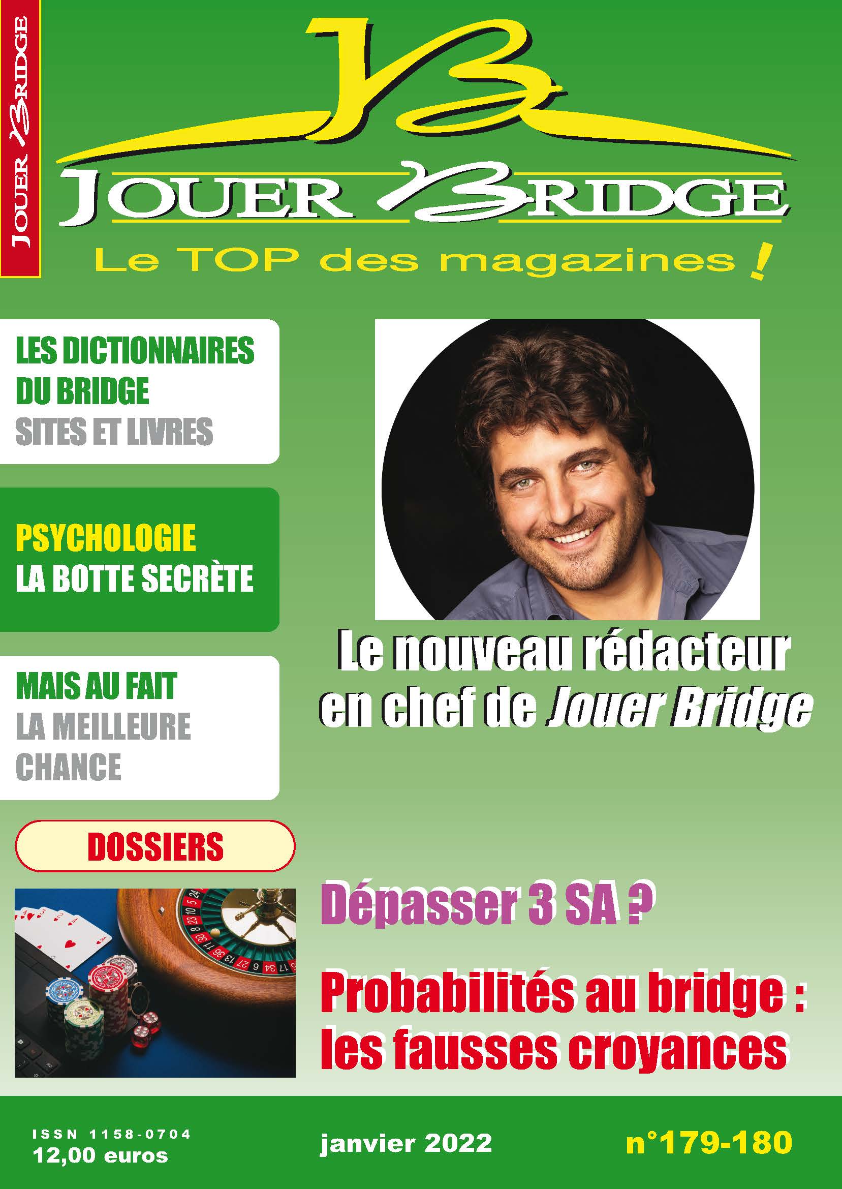 Couverture du magazine Numéro 179 / 180 Jouer Bridge - Dépasser 3SA