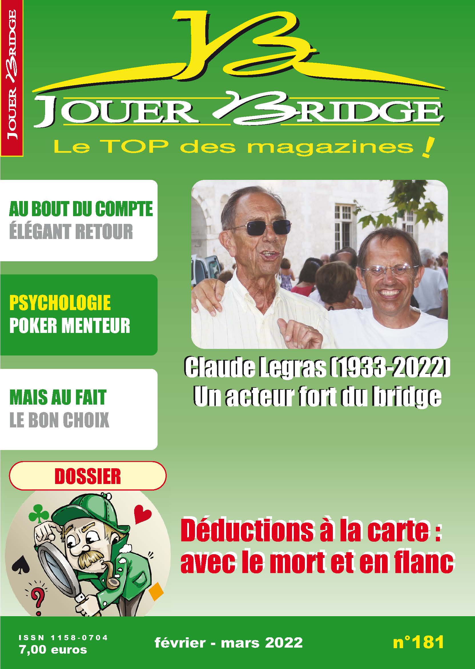 Couverture du magazine Numéro 181 Jouer Bridge - Déductions à la carte