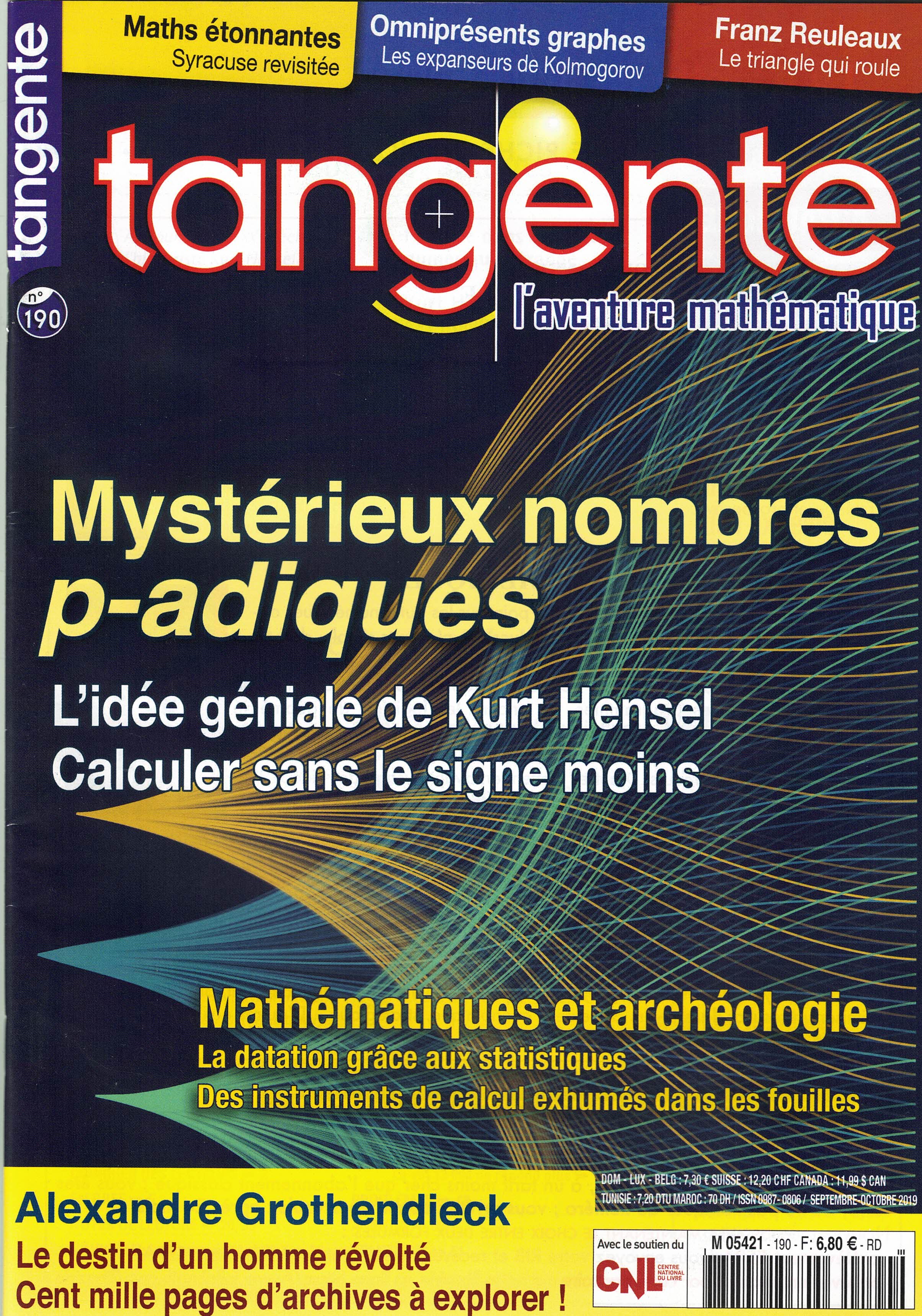 Couverture du magazine Numéro 190 Tangente magazine - Nombres p-adiques