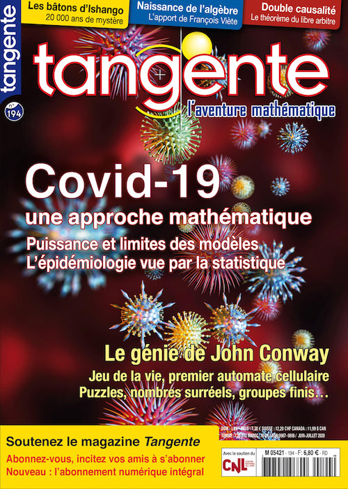 Couverture du magazine Numéro 194 Tangente magazine -  Covid-19, une approche mathématique