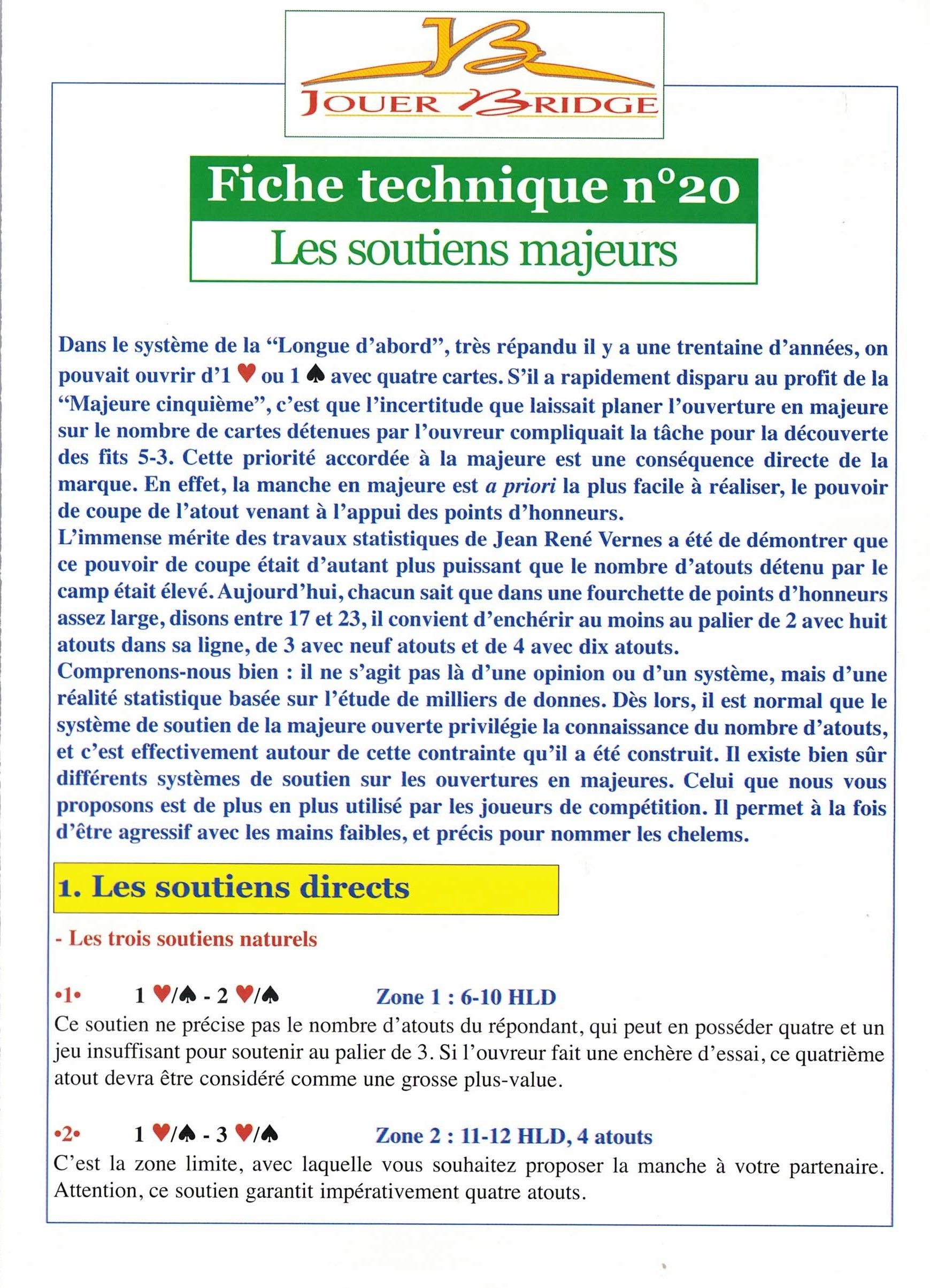 Fiche technique à l'unité