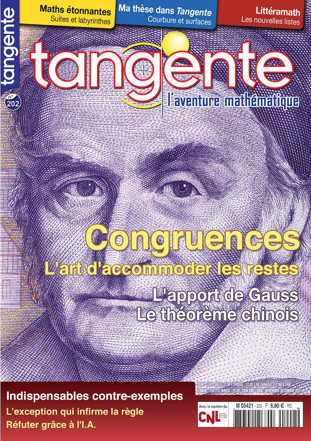 Couverture du magazine Numéro 202 Tangente magazine - Les congruences
