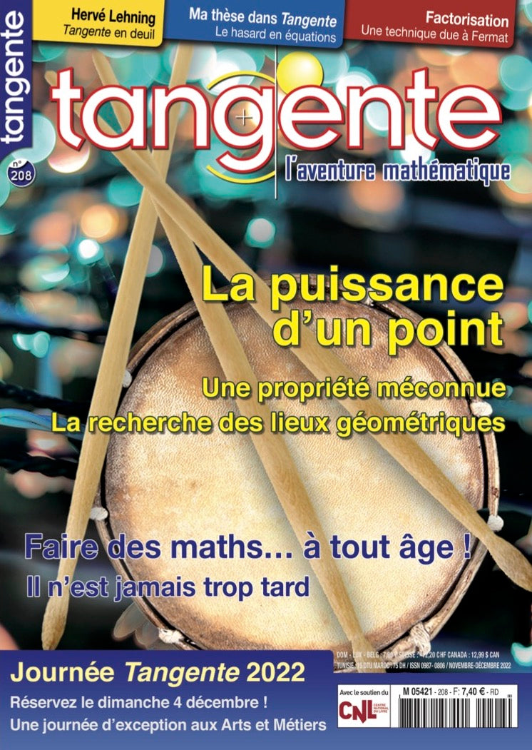 Couverture du magazine Numéro 208 Tangente magazine - La puissance d'un point
