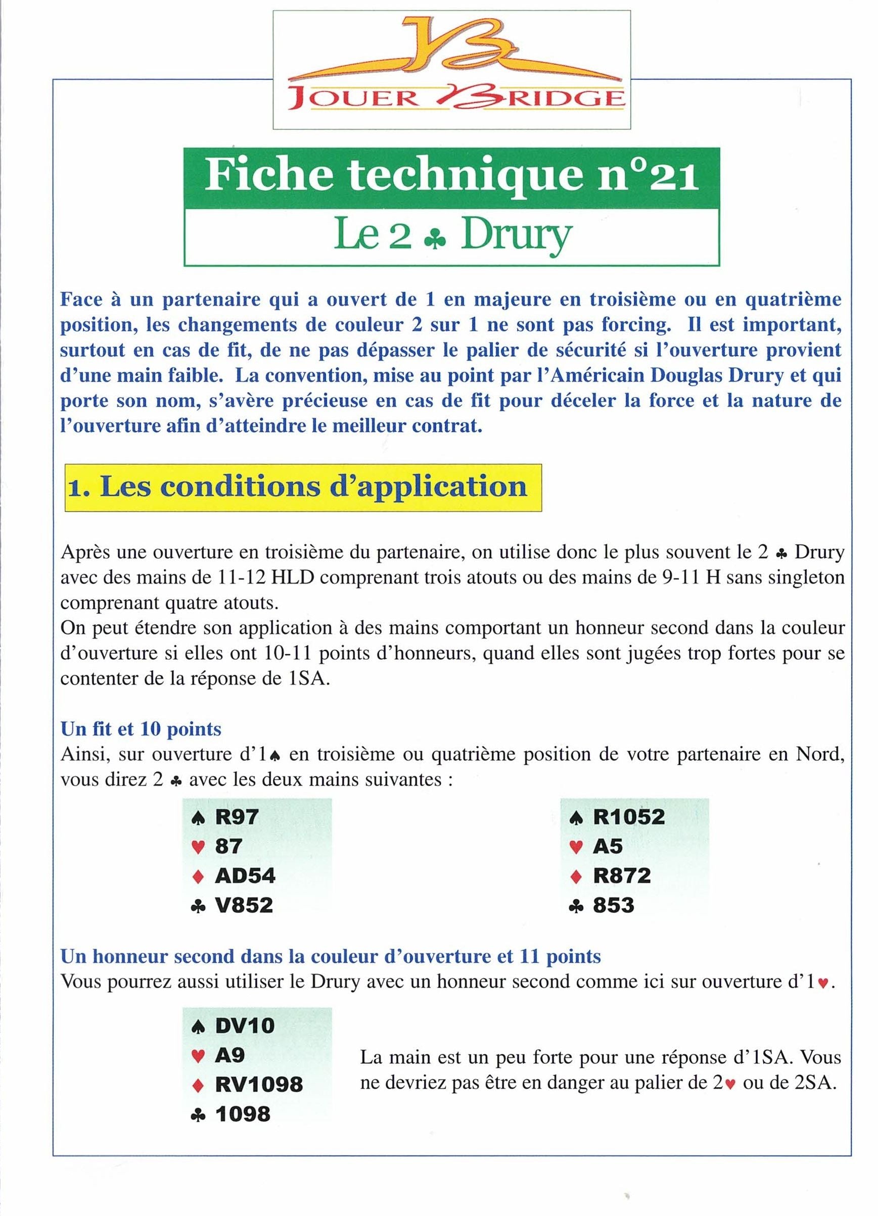 Fiche technique à l'unité