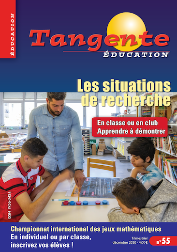 Couverture du magazine Numéro 55 Tangente éducation - Situations de recherche en classe