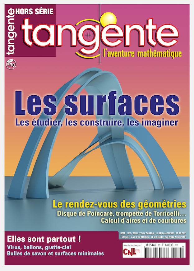 Couverture du magazine Tangente Hors-Série Thématique 70 - Les surfaces