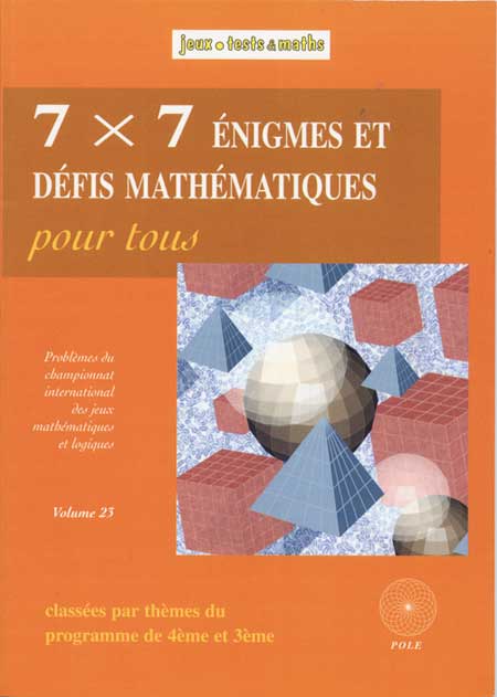 Couverture du livre 7x7 enigmes (4 ème & 3 ème) de Michel Criton