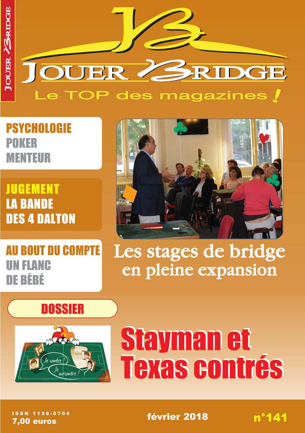 Couverture du magazine Numéro 141 Jouer Bridge -  Stayman et Texas contrés