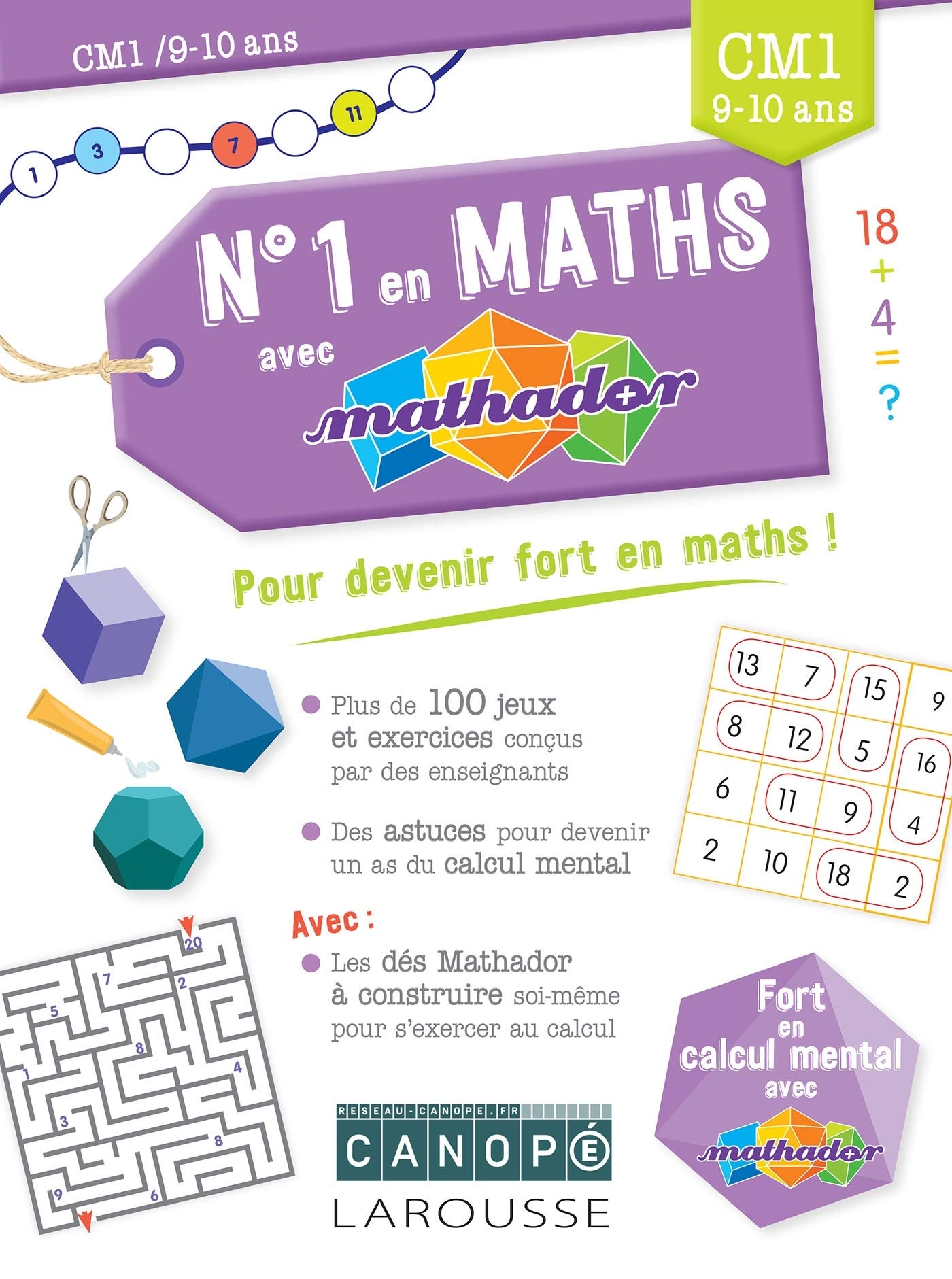 Couverture du livre Numéro 1 en maths avec Mathador CM1 de Éric Trouillot