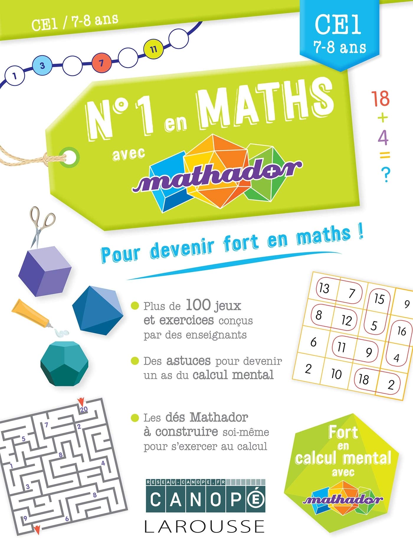 Couverture du livre Numéro 1 en maths avec Mathador CE1 de Éric Trouillot