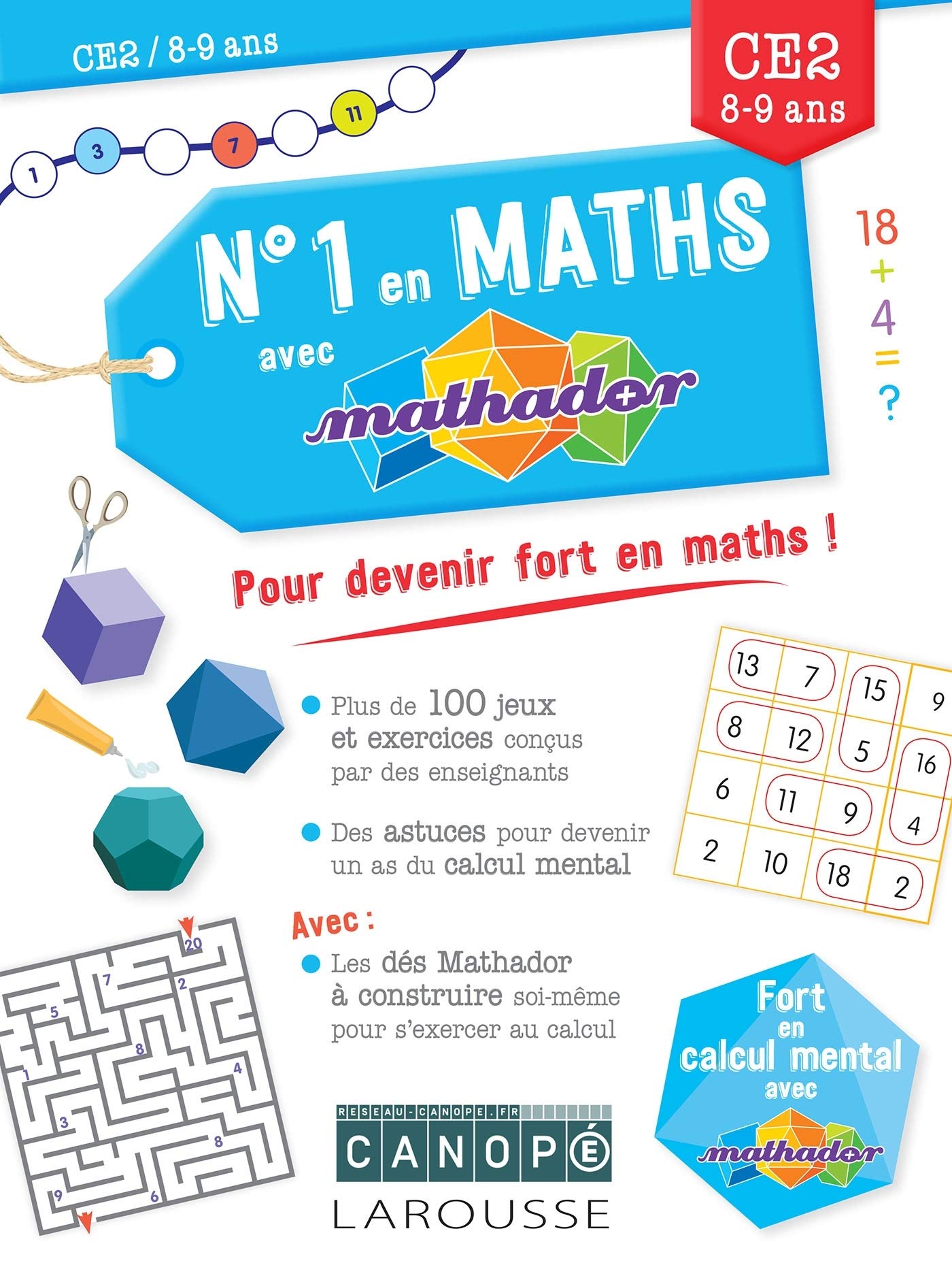 Couverture du livre Numéro 1 en maths avec Mathador CE2 de Éric Trouillot