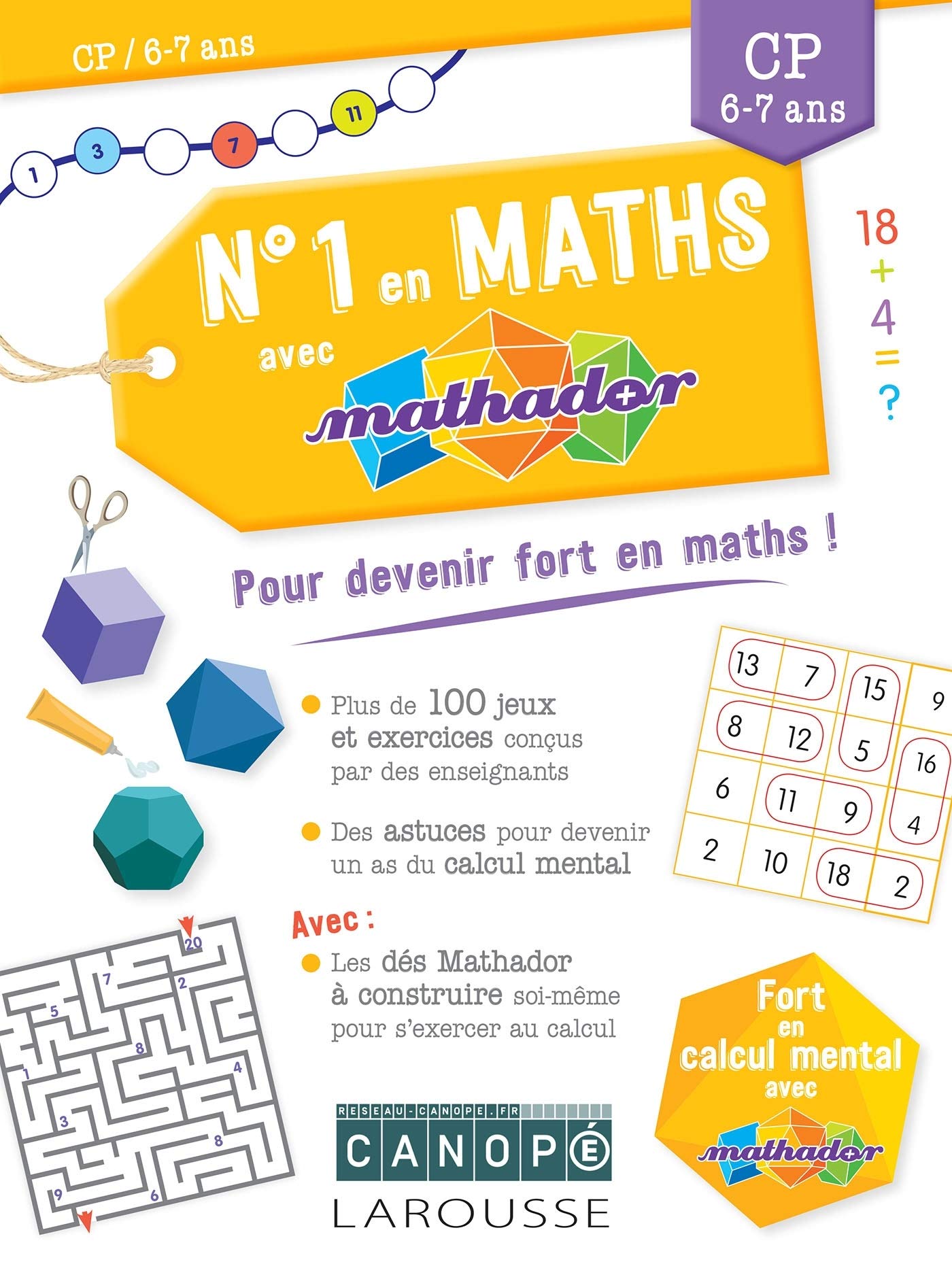Couverture du livre Numéro 1 en maths avec Mathador CP de Eric Trouillot