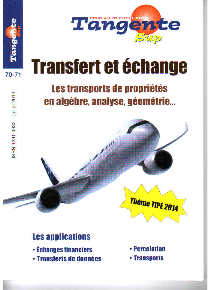 Couverture du magazine Tangente sup 70/71 Transfert echange permu 2013-14 tipe