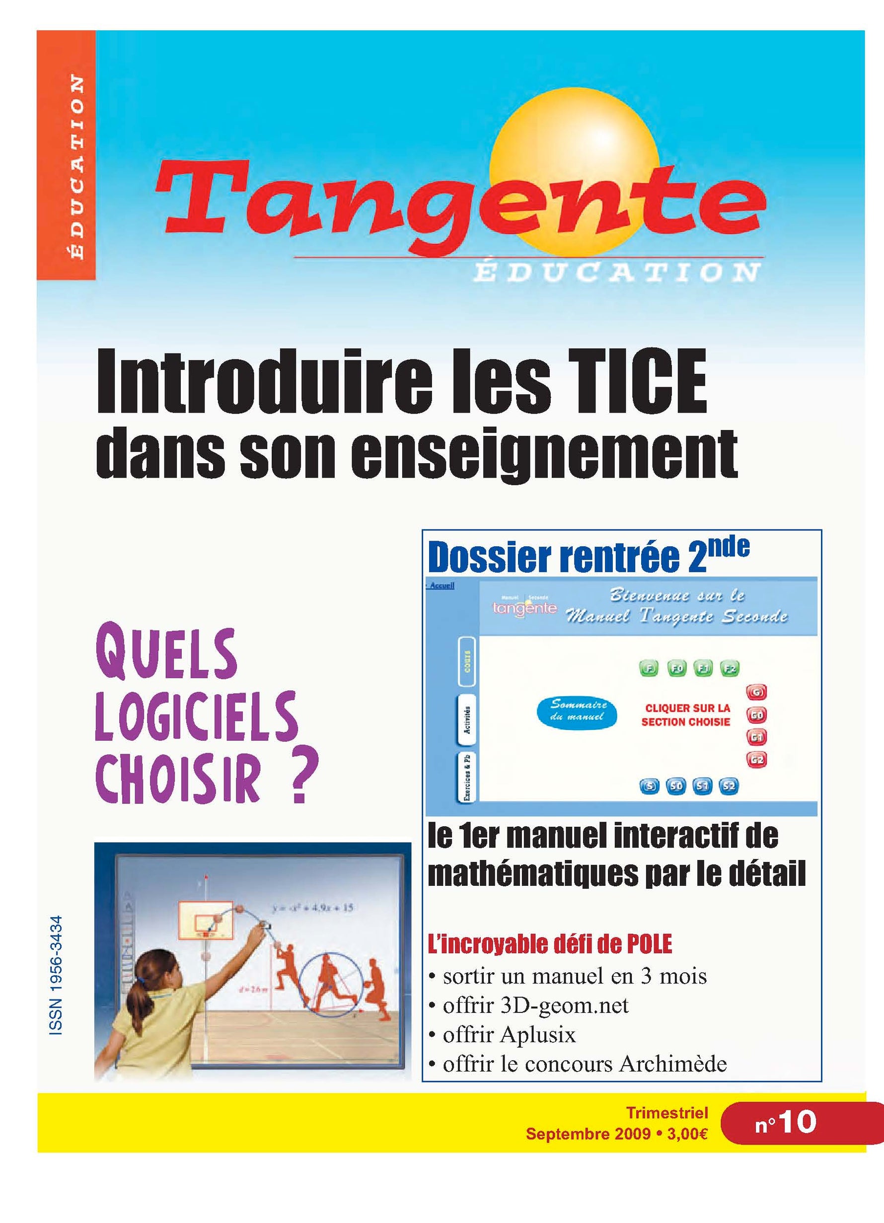 Couverture du magazine Numéro 10 Tangente éducation -  introduire les TICE dans son enseignement