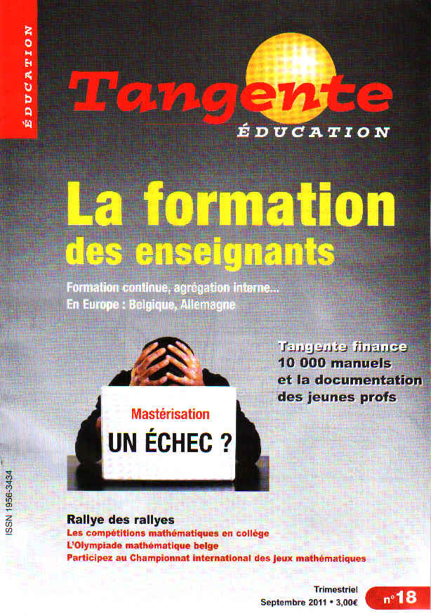 Couverture du magazine Numéro 18 Tangente éducation - La formation des enseignants