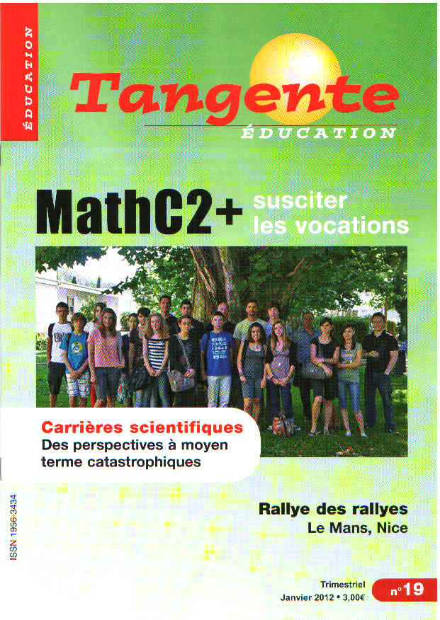 Couverture du magazine Numéro 19 Tangente éducation - MathC2+