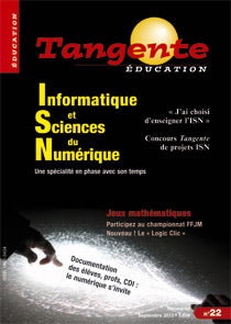 Couverture du magazine Numéro 22 Tangente éducation -  Informatique et Sciences du Numérique