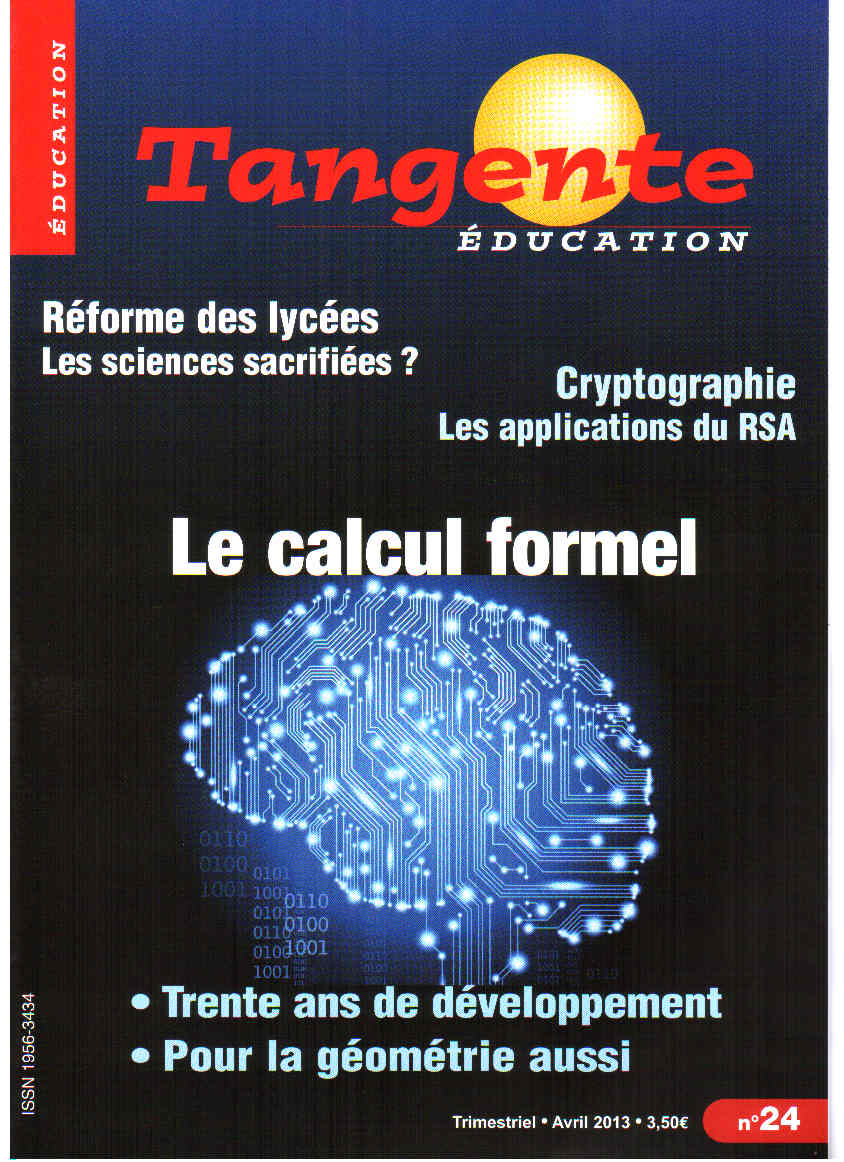 Couverture du magazine Numéro 24 Tangente éducation - Le calcul formel