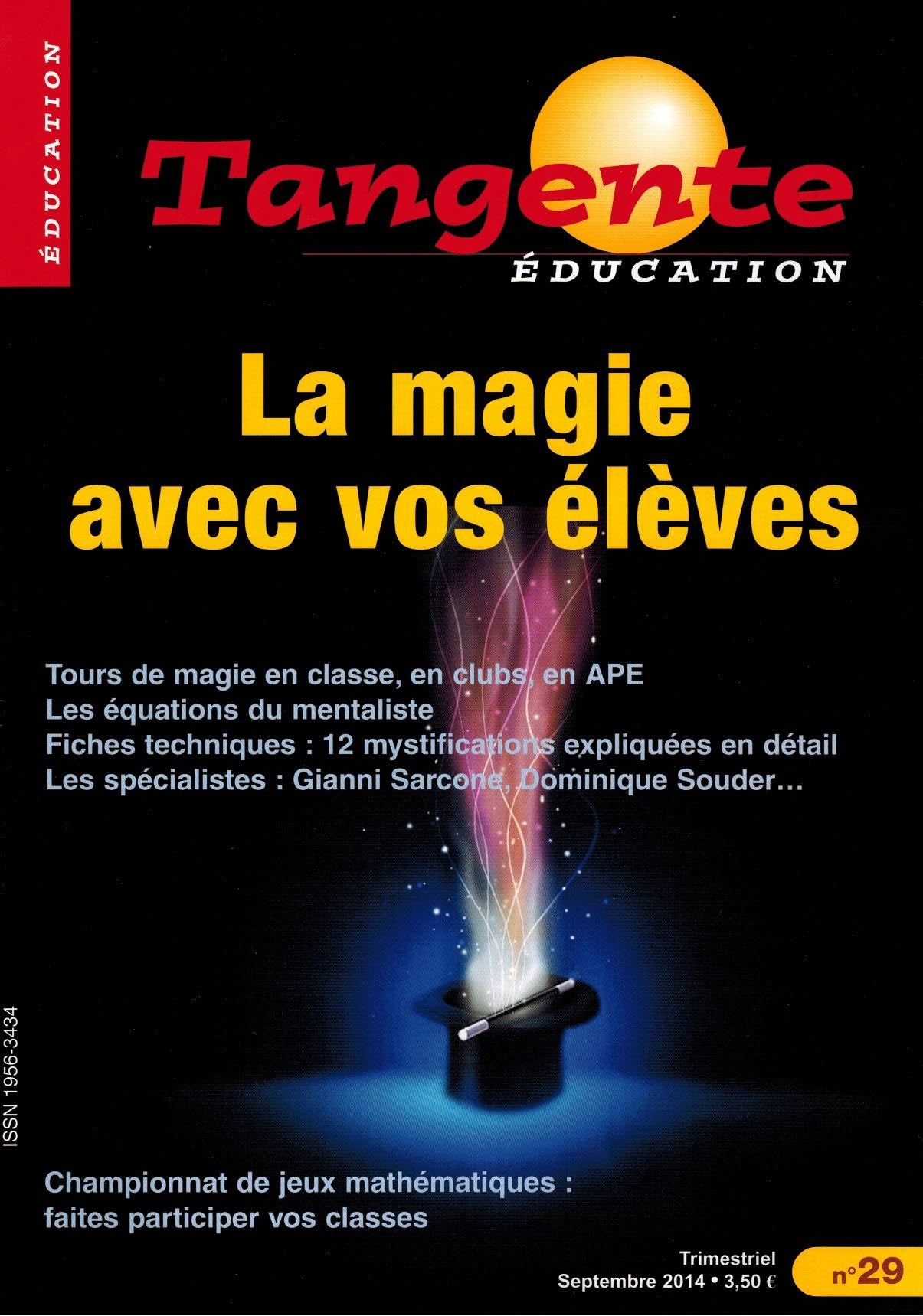 Couverture du magazine Numéro 29 Tangente éducation - La magie avec vos élèves