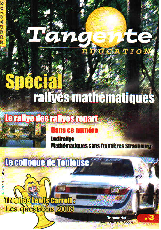 Couverture du magazine Numéro 3 Tangente éducation - spécial rallye mathématiques