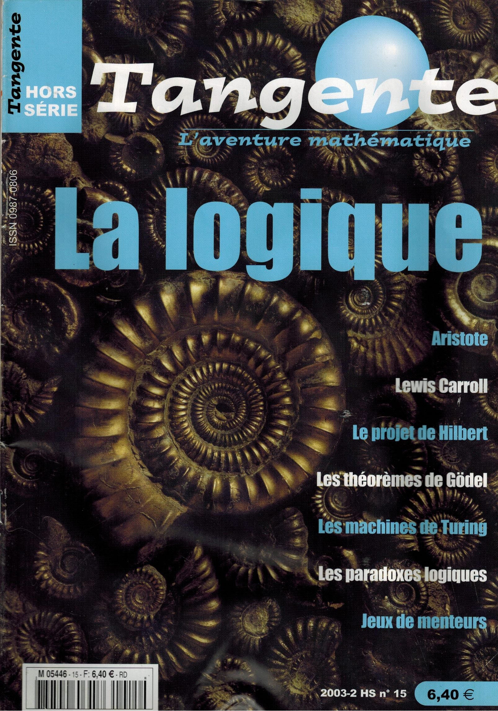 Couverture du magazine Tangente Hors-Série Thématique 15 - La logique