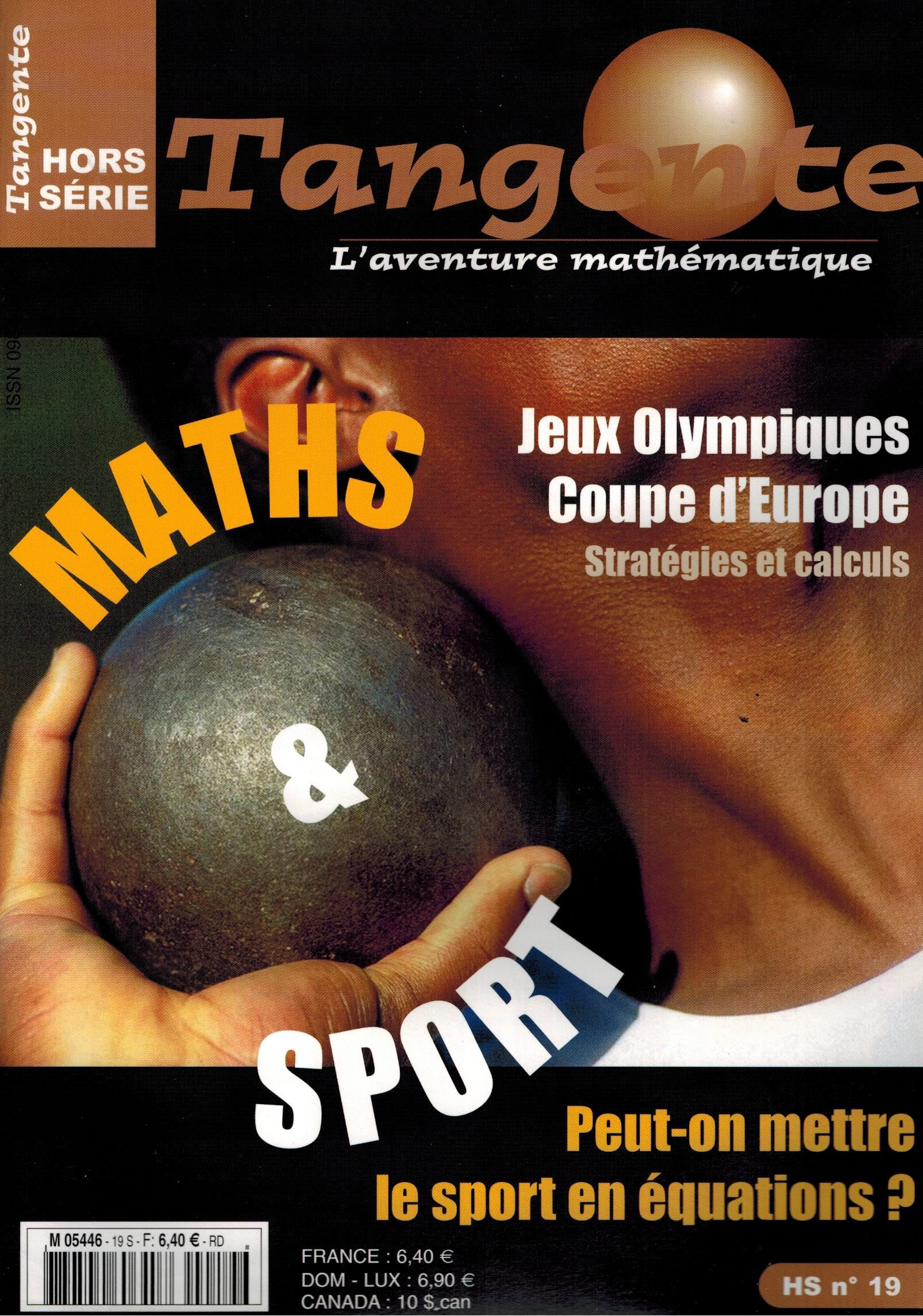 Couverture du magazine Tangente Hors-Série Thématique 19 - Maths et Sports