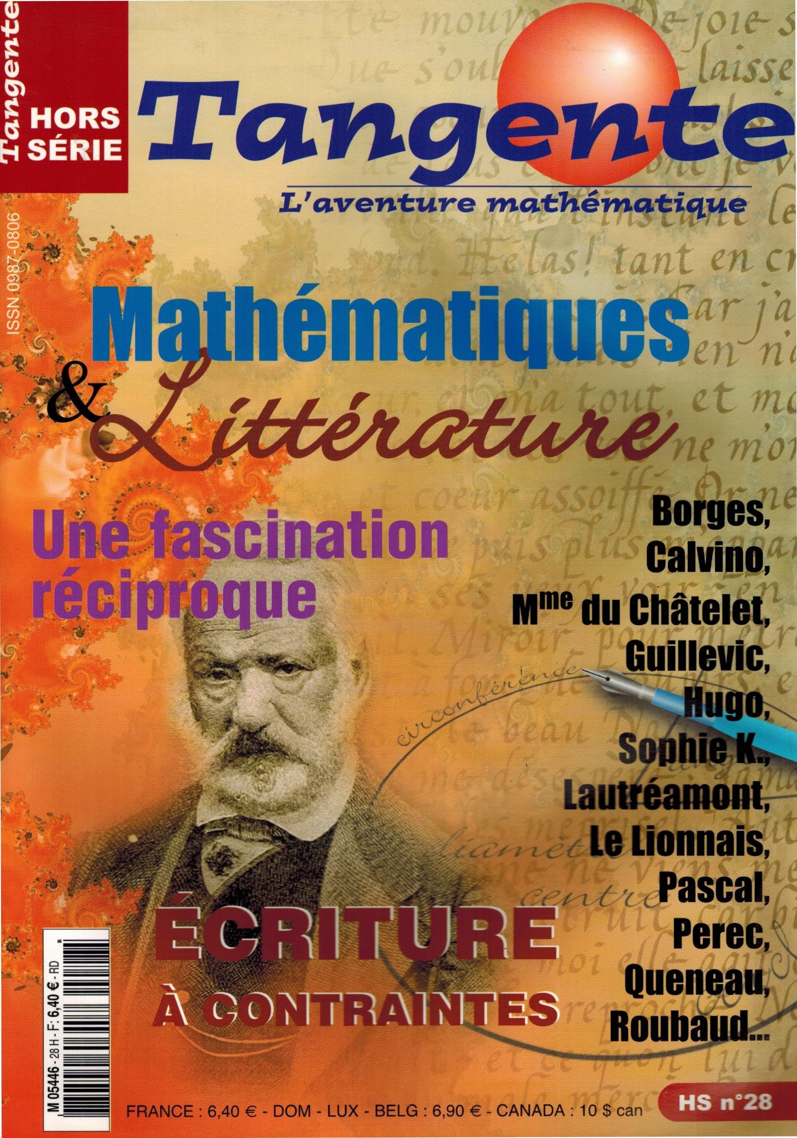 Couverture du magazine Tangente Hors-Série Thématique 28 - Maths et Llittérature