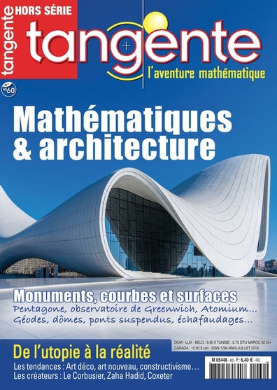 Couverture du magazine Tangente Hors-Série Thématique 60 - Maths & architecture