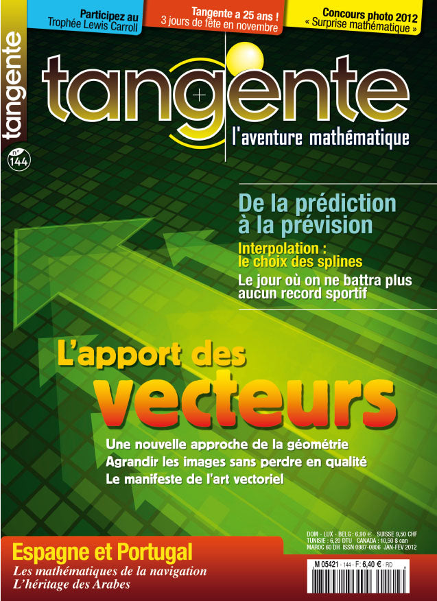 Couverture du magazine Numéro 144 Tangente magazine -  L'apport des vecteurs