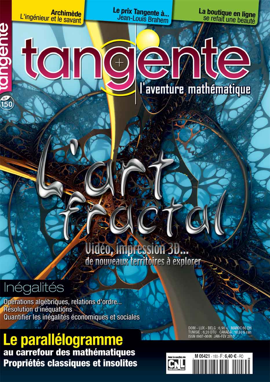 Couverture du magazine Numéro 150 Tangente magazine -   L'art fractal