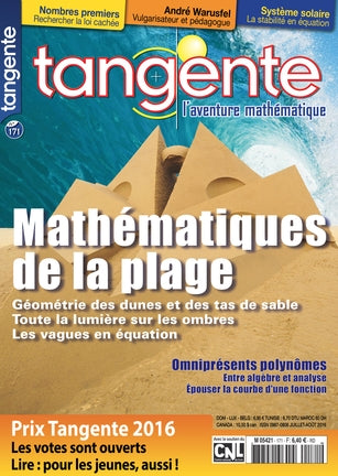 Couverture du magazine Numéro 171 Tangente magazine - Mathématiques de la plage
