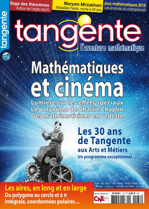 Couverture du magazine Numéro 178 Tangente magazine - Mathématiques et cinéma