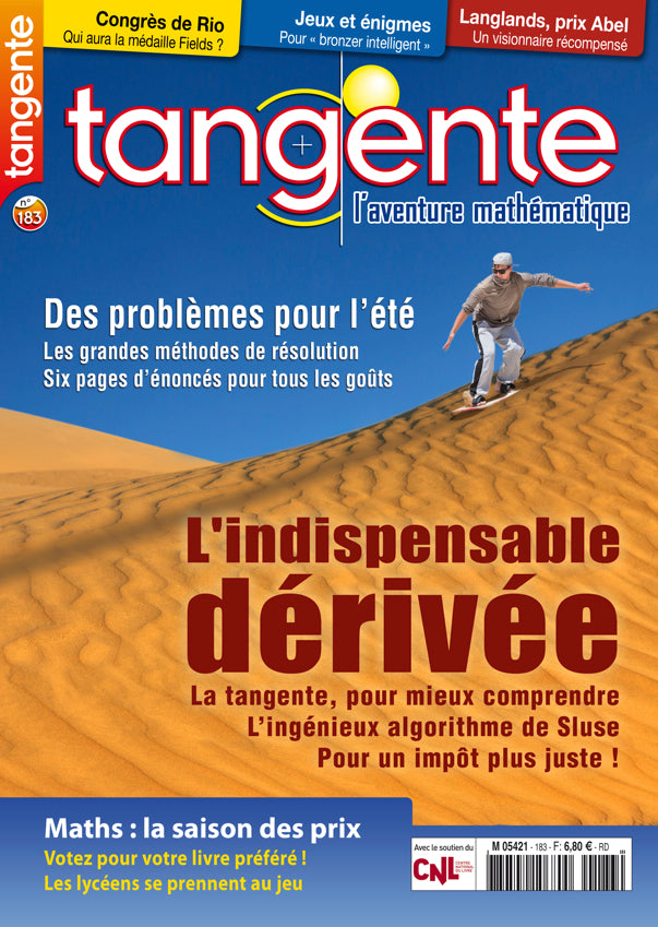 Couverture du magazine Numéro 183 Tangente magazine - L'indispensable dérivée