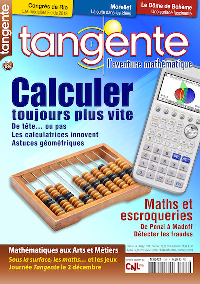 Couverture du magazine Numéro 184 Tangente magazine - Calculer toujours plus vite