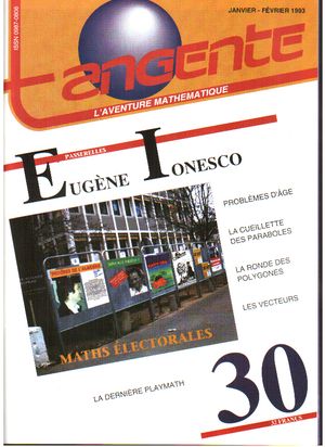 Couverture du magazine Numéro 30 Tangente magazine -  Eugnène Ionisco