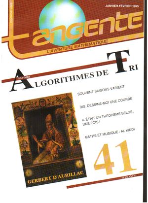 Couverture du magazine Numéro 41 Tangente magazine - Algorithmes de tri