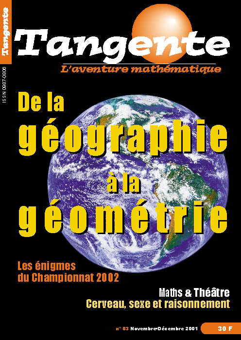 Couverture du magazine Numéro 83 Tangente magazine - De la géographie à la géométrie